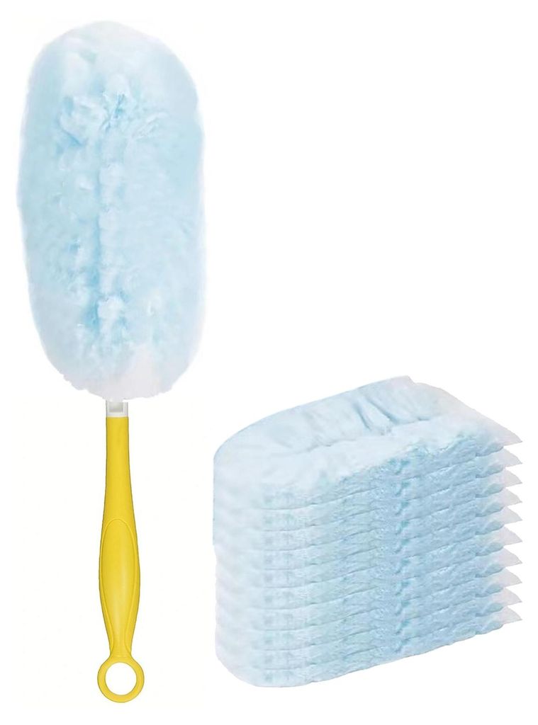 31-teiliges Staubpinsel-Set aus Mikrofaser mit 30 Ersatzpads, kurzem Griff, robustem, flauschigem Staubwedel für Swiffer