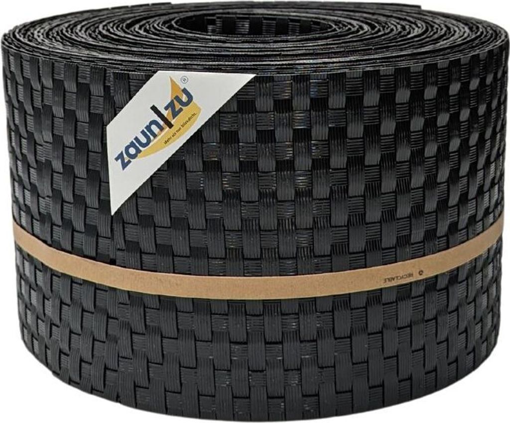 Sichtschutzstreifen zaun|zu RATTAN 10x Einzelstreifen 2,55m für Doppelstabzaun Schwarz 10x 2,55m