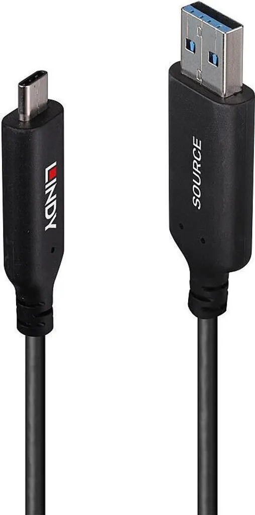 LINDY Câble Hybride USB 3.2 Gen 1 Type A vers C 25m Performance 5Gbps