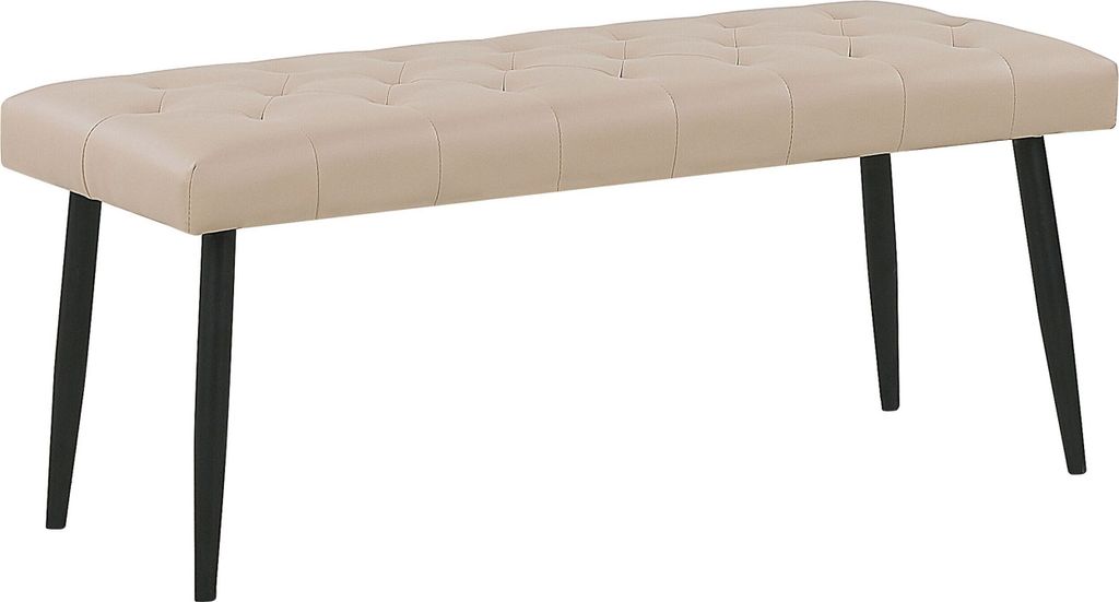 BELIANI Schlafzimmer-Bank Beige Kunstleder für Schlafzimmer Wohnzimmer Modern Glamour Look