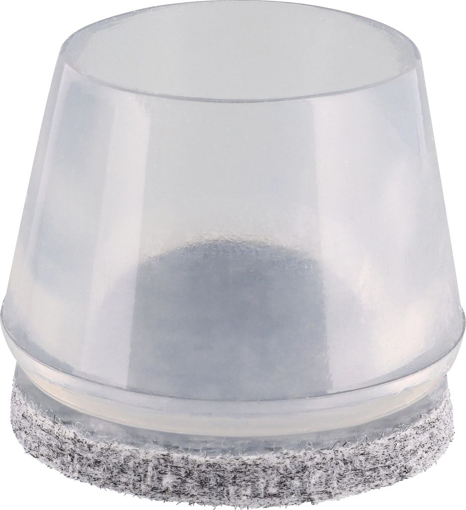 WAGNER Kappen für Stahlrohr rund 4tlg. - Ø 25-28 / 27-34 x 30 mm, Abrieb Filz 9 mm, Kunststoff transparent - 15056899