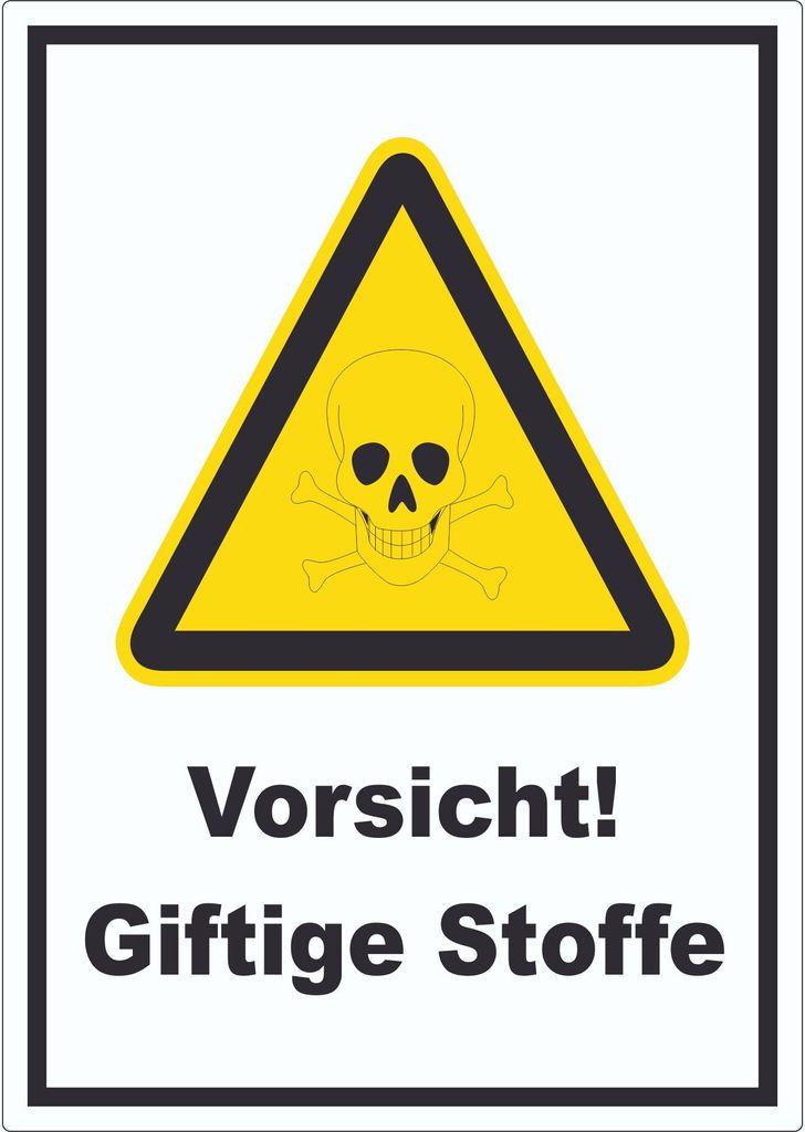 Vorsicht Giftige Stoffe Aufkleber A0 (841x1189mm)