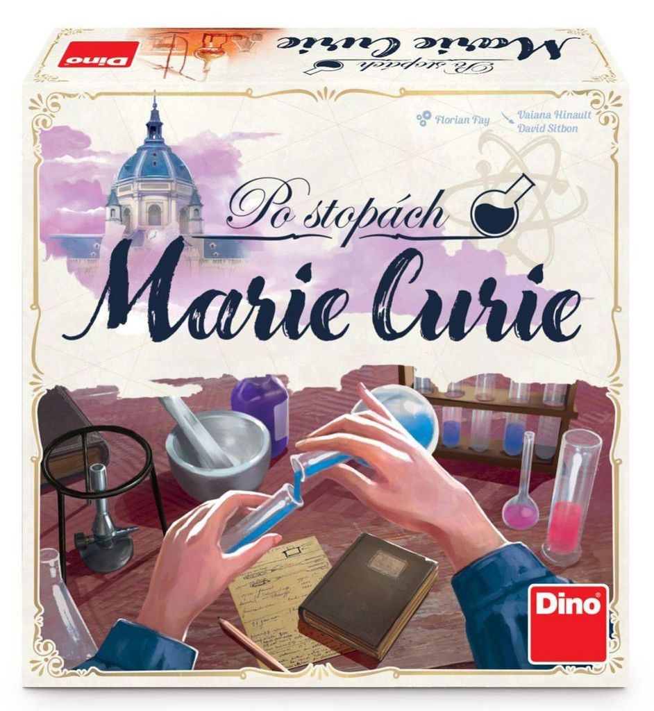 Auf den Spuren von Marie Curie – ein Gesellschaftsspiel für die ganze Familie in einer Schachtel (26 x 26 x 8 cm)