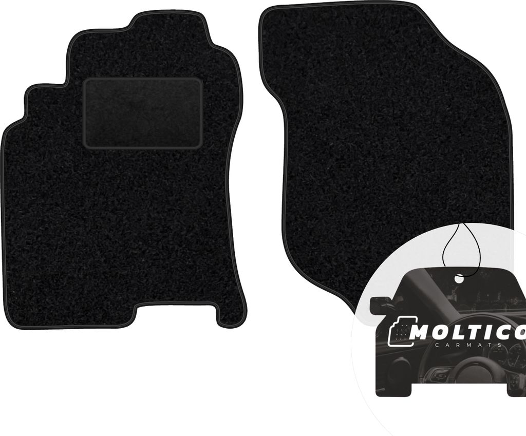 moto-MOLTICO Vorne Fußmatten Auto Velours Autoteppiche Schwarz Automatten Set 2-teilig passend für Nissan X-trail 2001-2007