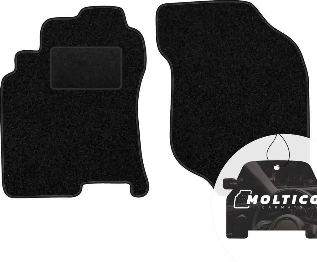 moto-MOLTICO Tappetini anteriori per auto Velours Tappetini per auto neri Set di tappetini per auto 2 pezzi adatto per Nissan X-trail 2001-2007