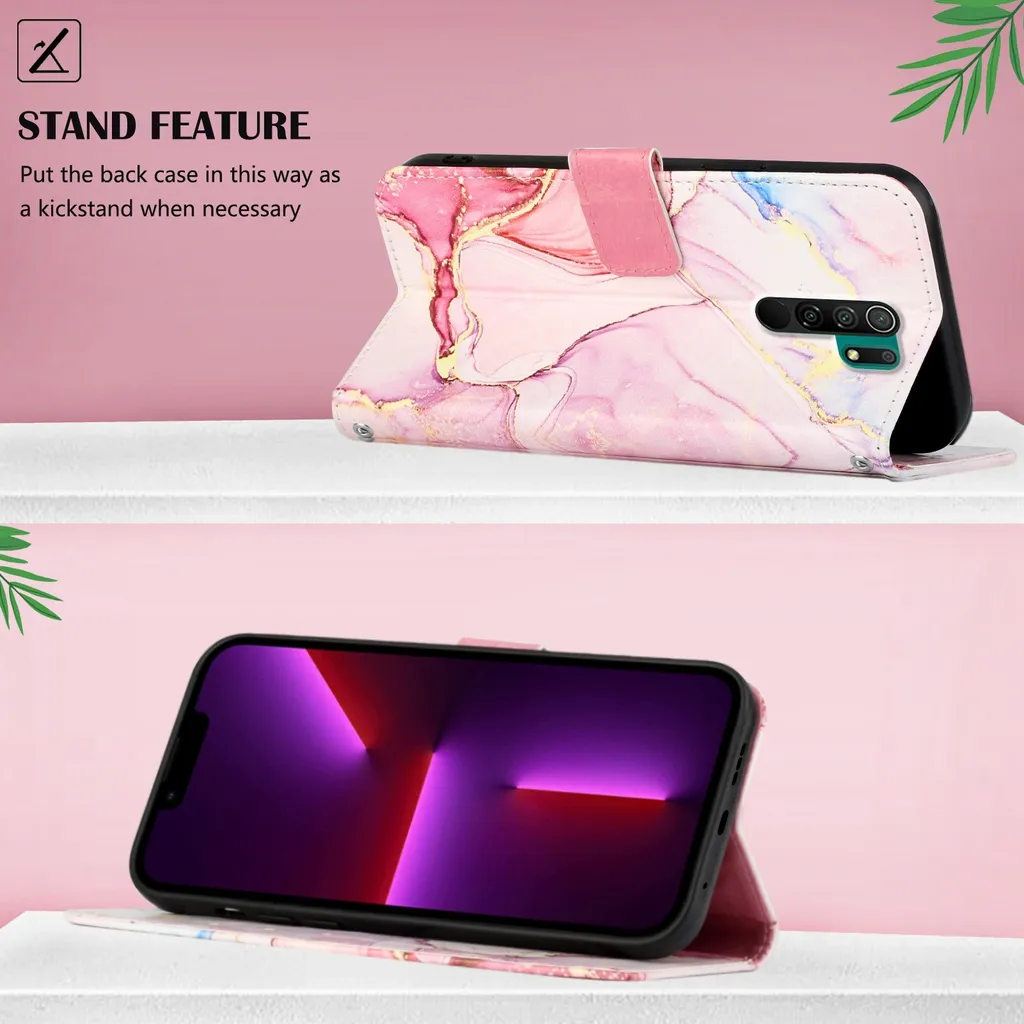 Custodia Protettiva Redmi 9 / Poco M2 - Pelle Sintetica Marmo - 3