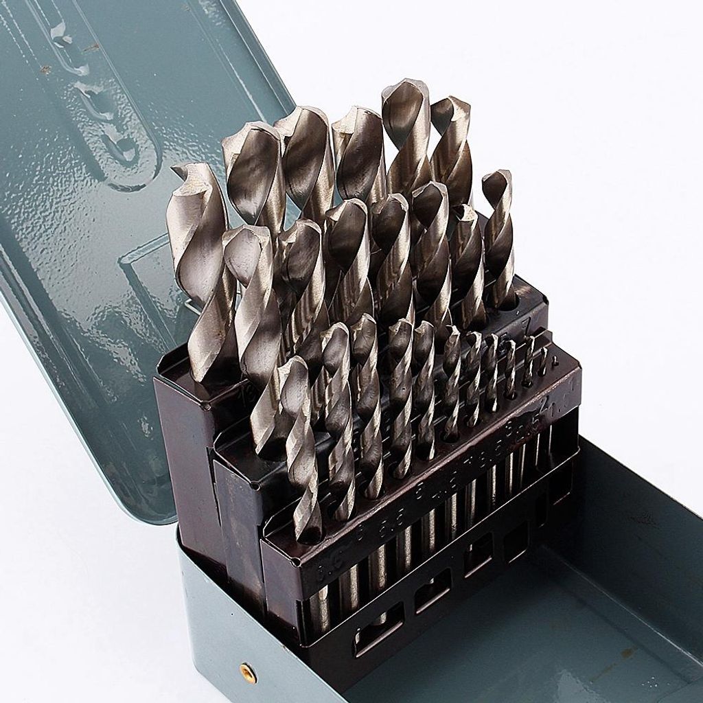 Hochwertiges 25-teiliges Spiralbohrer-Set aus HSS-Metall, Bohrer 1šC13 mm, neu