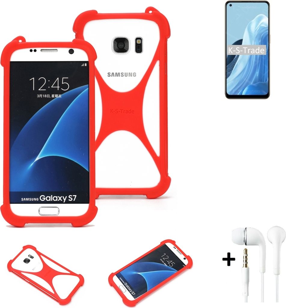 Handy-hülle + Kopfhörer kompatibel mit Oppo Reno7 4G Schutz-hülle Bumper Silikon Schutz Hülle Cover Case Silikoncase Silikonbumper TPU Softcase