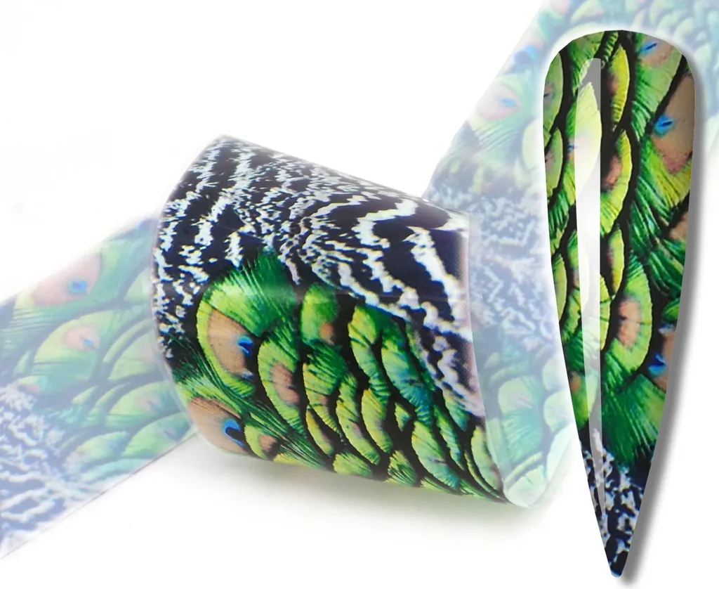 Modello TRANSFERFOLIE Pfauenaugen 10x4cm - Decorazione Artistica