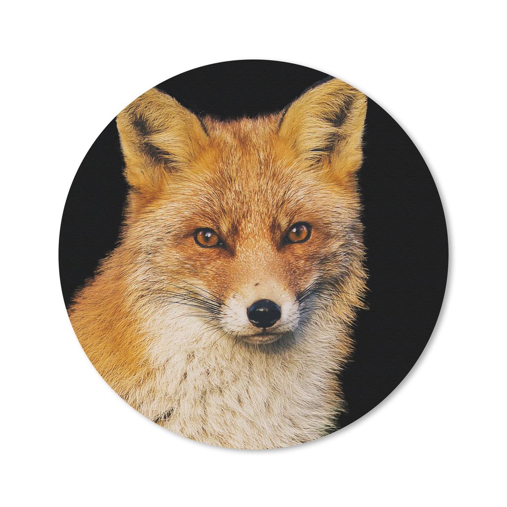 MuchoWow Mauspad Mousepad Fuchs - Rot - Schwarz 50x50 cm - Mousepads - Maus Mat - Pad - Mausunterlage - Vinyl