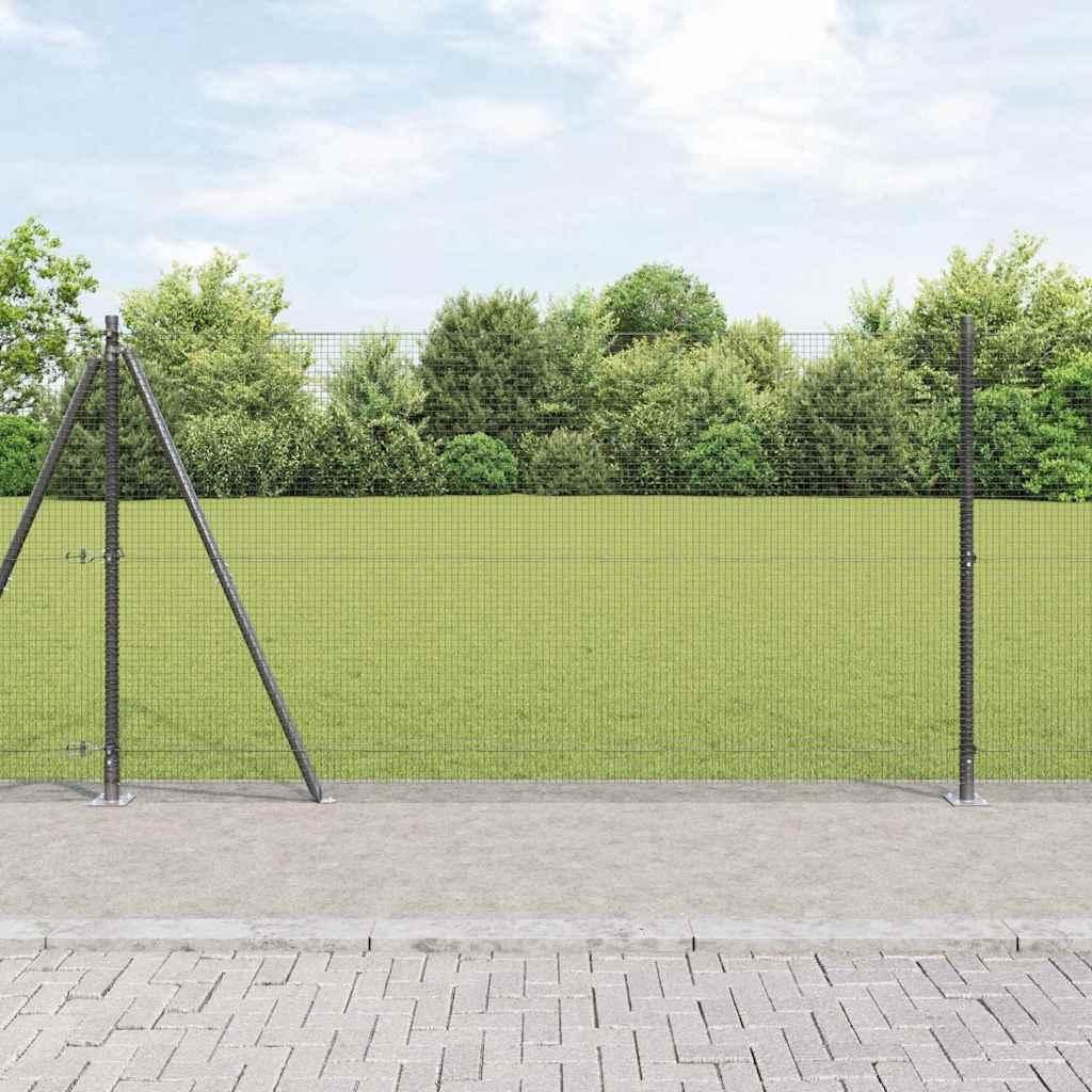 "WINTER SALE"Zaunpfosten - elegantes Design - Sichtschutz/Windschutz fur Garten - Grau 50x1,2 m (16x16 mm Netz) Stahl und PVC NEU547018 - Metallzäune