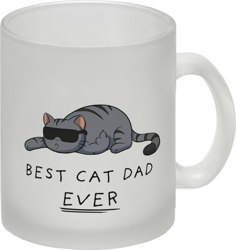 Best cat dad ever. Glas Tasse Der Kaffeebecher ist ideal für Katzenliebhaber,