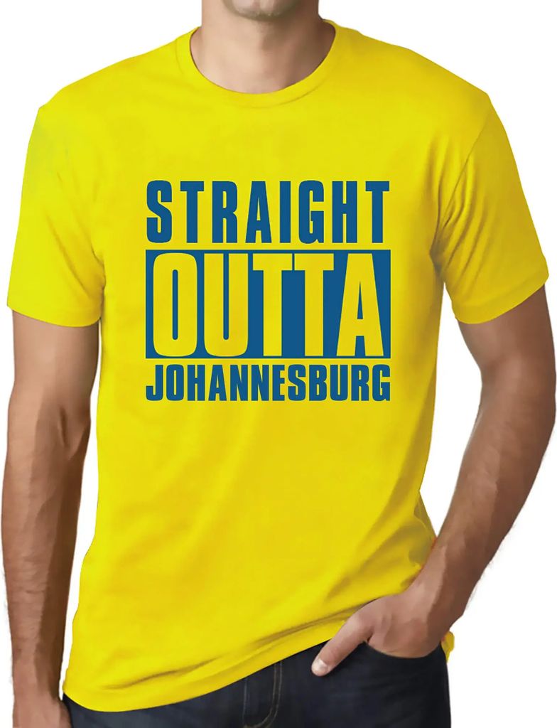 Herren Grafik T-Shirt Straight Outta Johannesburg Öko-Verantwortlich Vintage Jahrgang Kurzarm Lustige Druck Geburtstag Geschenk Mann