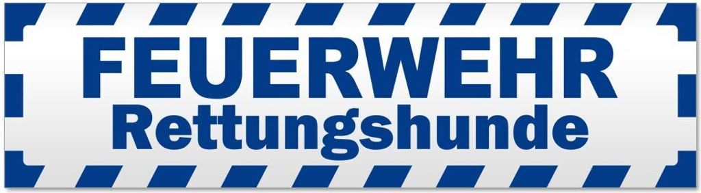 Kiwistar Feuerwehr Rettungshunde gestreift V2 Magnetschild Schild magnetisch - 60cm Verkehrsblau - Magnetfolie für Auto PKW Kfz
