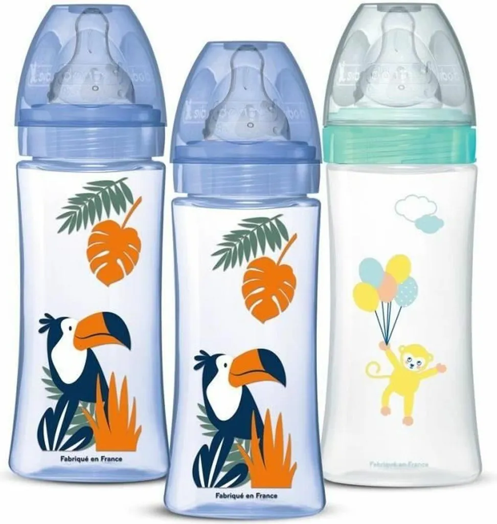 Biberon Anti-colique Dodie 330ml avec Tétine Ronde 3 Vitesses Débit 3
