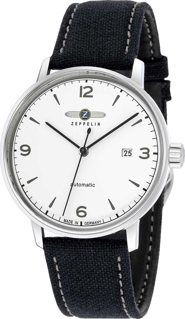 A close-up studio shot of a men's wristwatch.