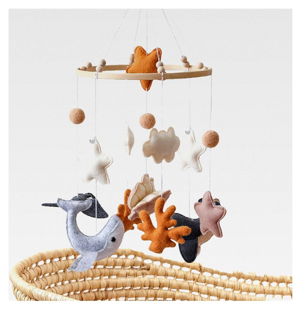 Baby Mobile, Bett Mobile, Filz Meerestiere Abnehmbare Cartoon Spielzeuge Windspiel Deko Für Babybett Schlafzimmer Kinderzimmer