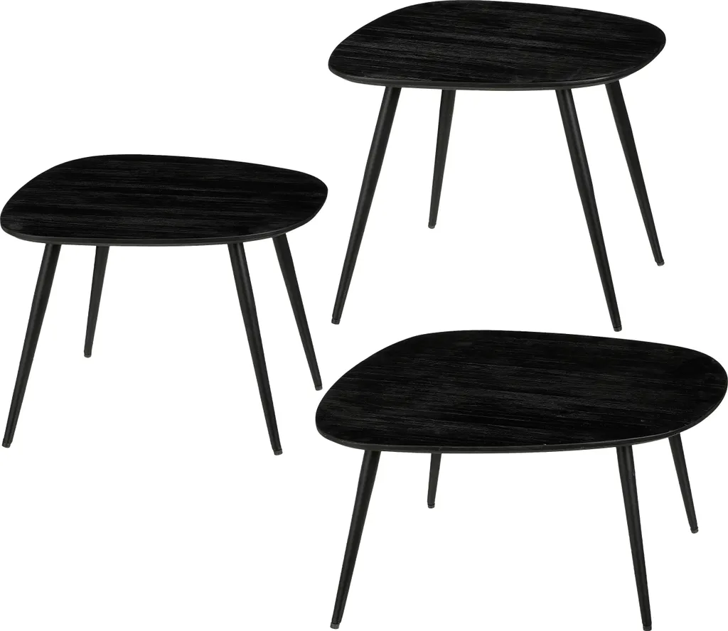 Tables Gigognes Noires Jailey de Mica Decorations en Bois de Récupération
