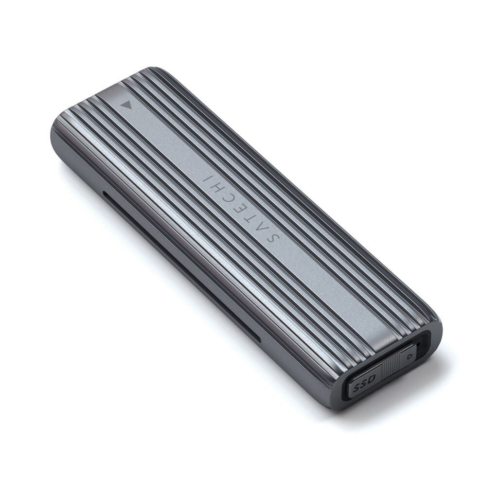 Satechi, USB-C 10Gbps Gehäuse für SSD NVMe / SATA M.2 externe Festplatte, Anthrazitgrau
