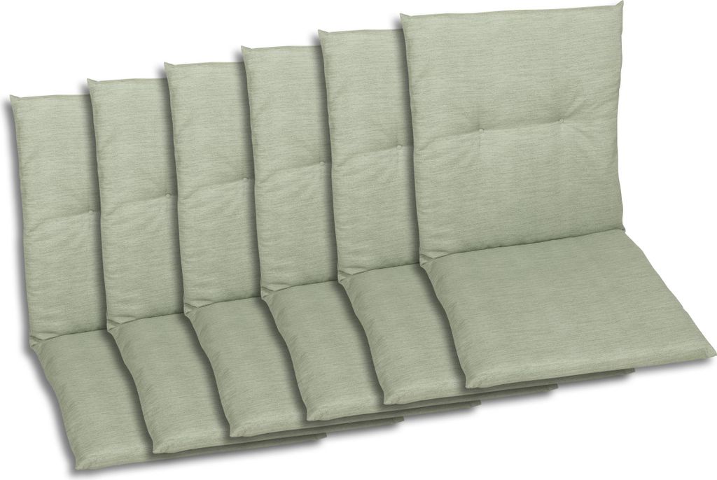 GO-DE Textil, Sesselauflage Niederlehner, 6er-Set, Farbe: grün, Maße ca.: 98 cm x 48 cm x 5 cm