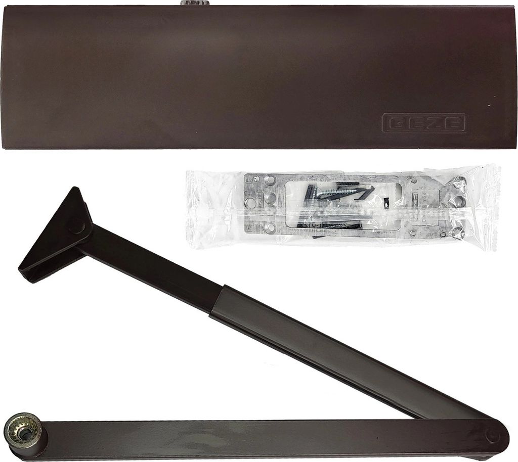 GEZE Türschließer TS 2000 NV BC Bronze Montageplatte Gestängetürschließer 3in1