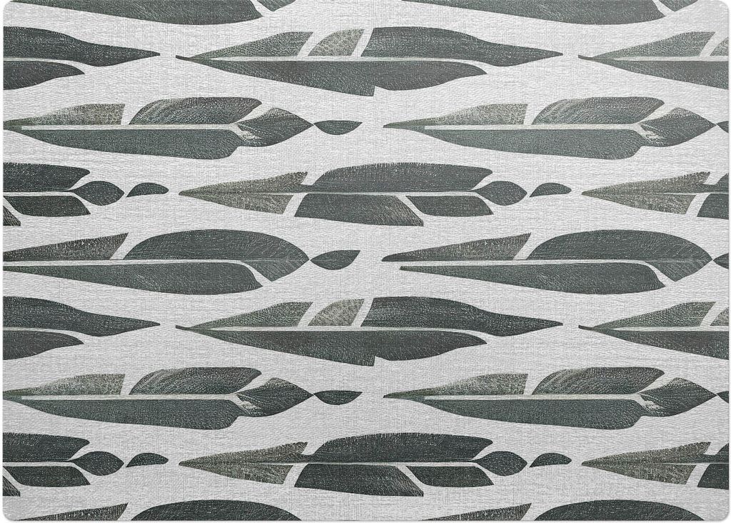 Abstrakte Blätter – Bodenschutzmatte – Stuhlunterlage 140x100 cm – Rutschfest – Hartbodenmatte