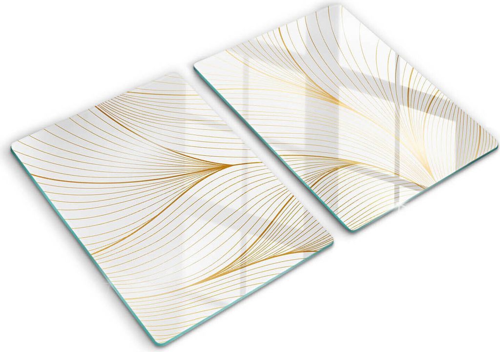 Abdeckung Glas - Küchenabdeckung - 2x40x52 cm - Abdeckplatte -Modernes Linienmuster