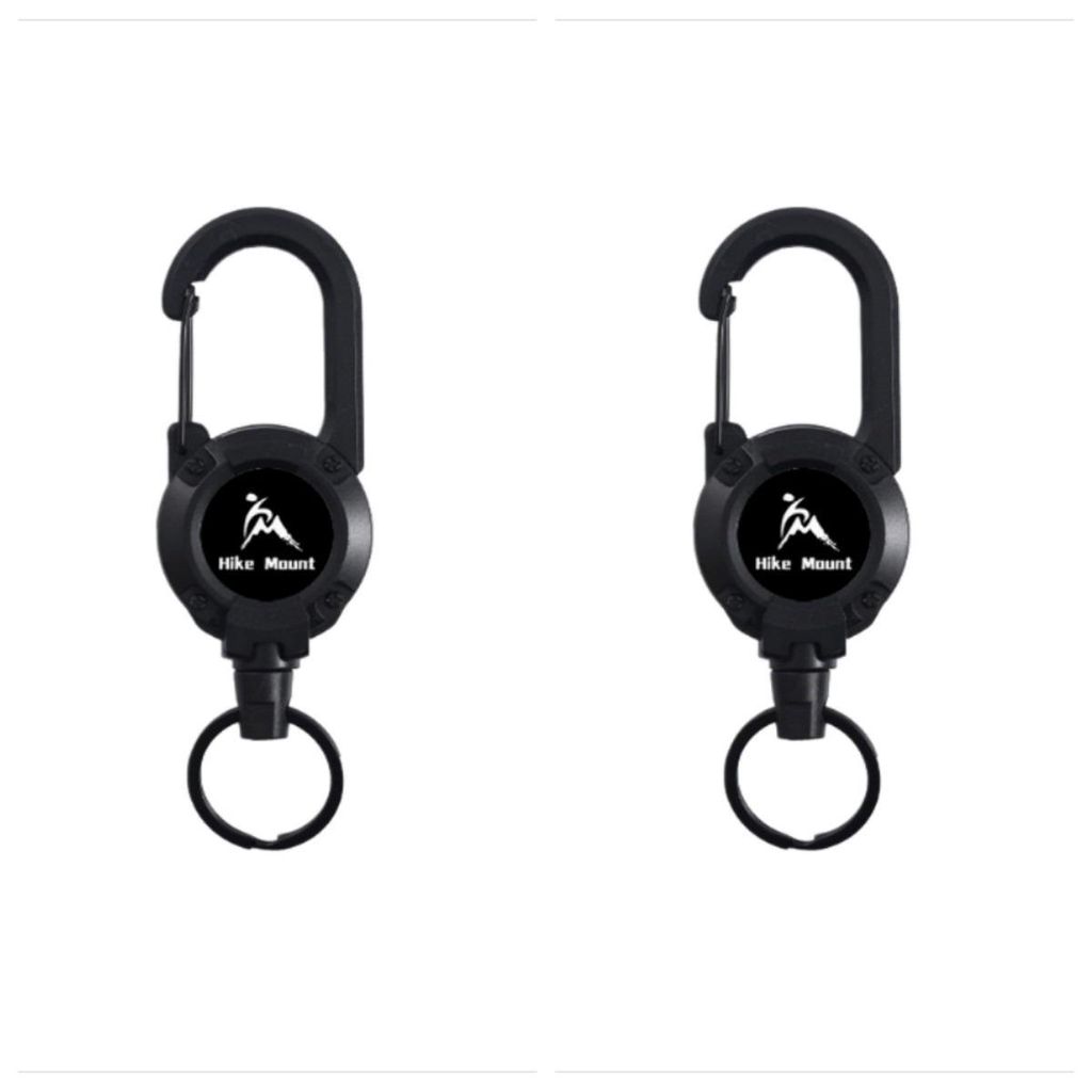 INF 2er Set einziehbare Outdoor Antiverlust Plastik Anhänger 12x4x4cm Schwarz
