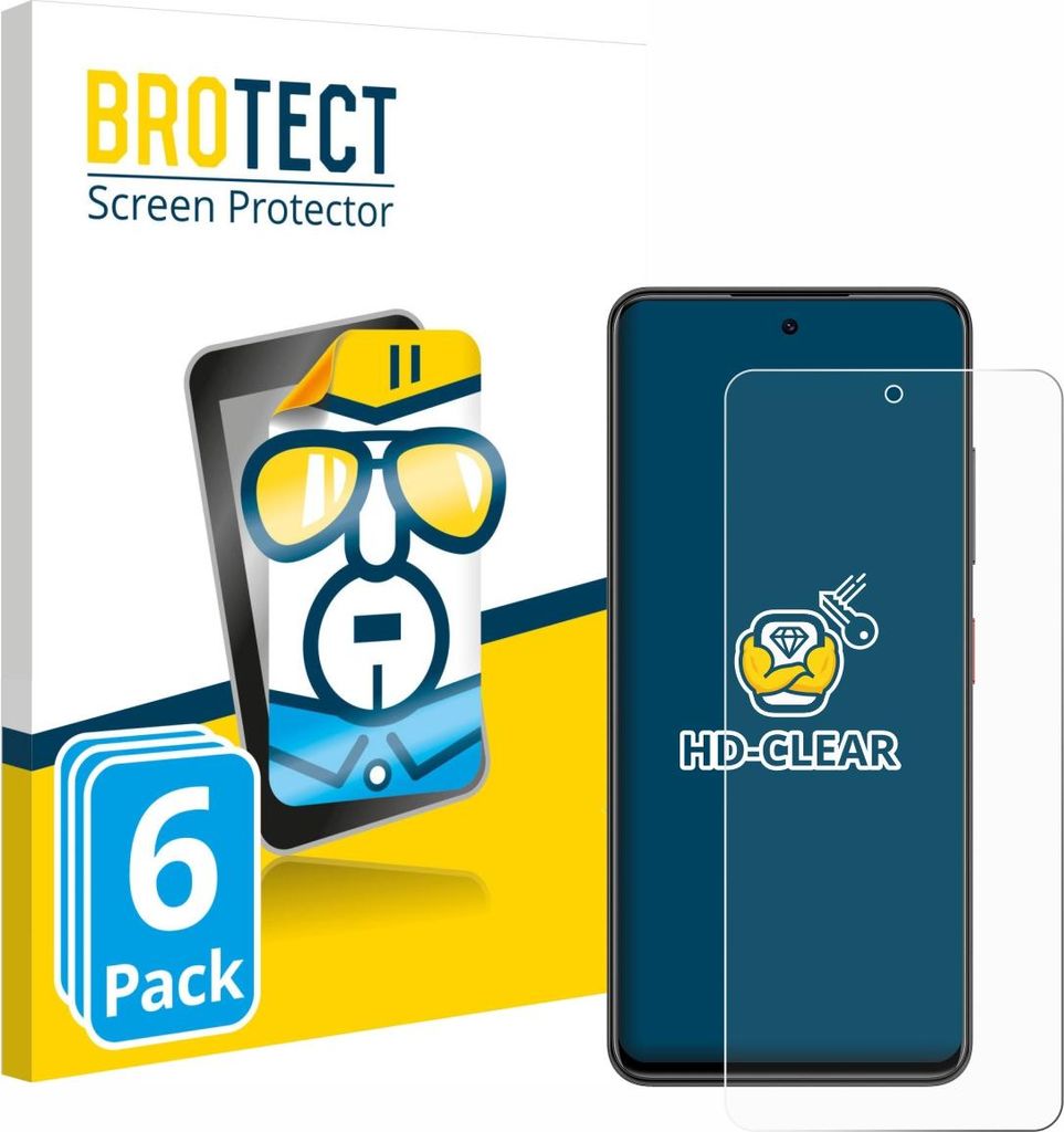 6x Für Nubia Focus Schutzfolie BROTECT Displayschutz Display Schutz Folie Klar Transparent