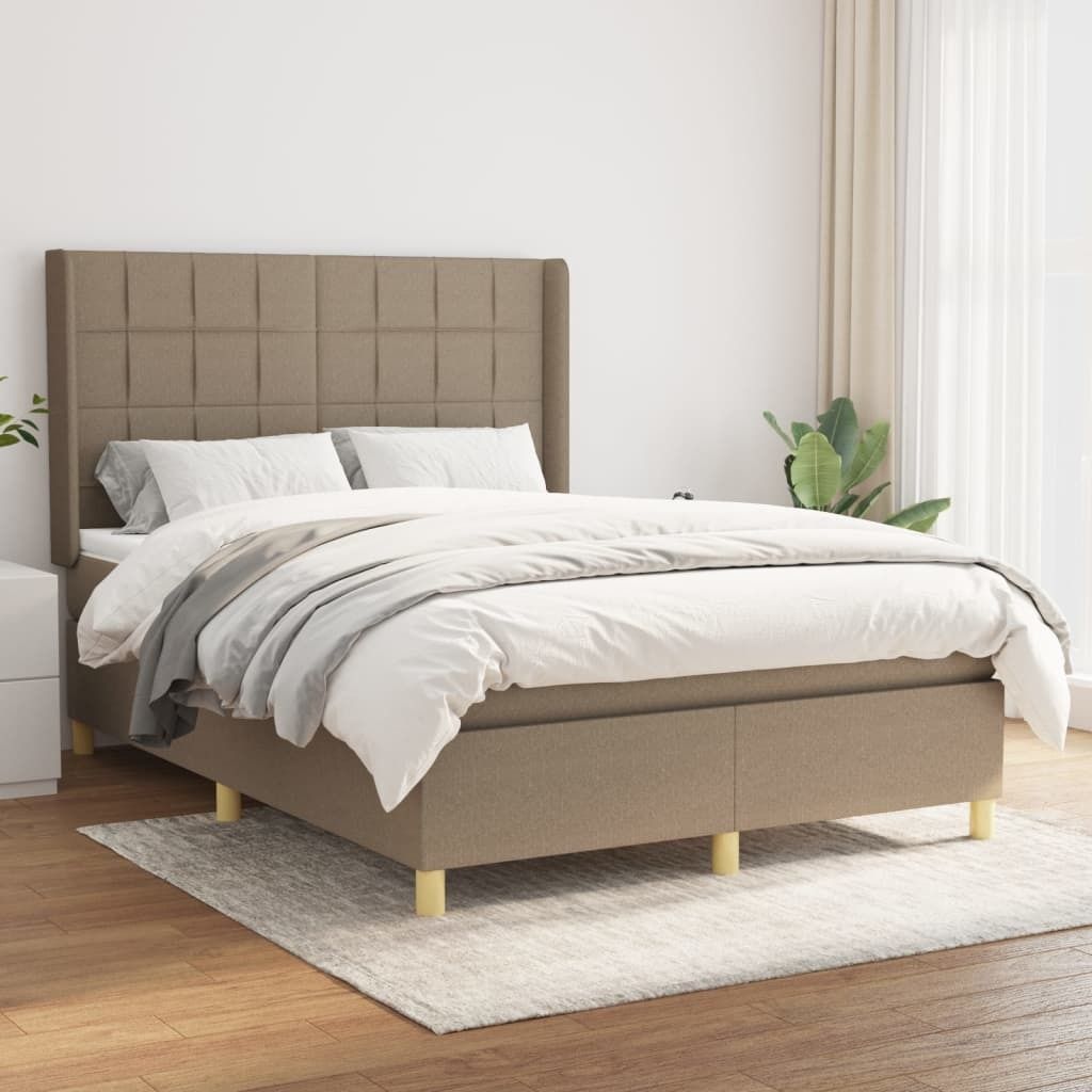 Maison Exclusive - Boxspringbett mit Matratze Taupe 140x190 cm Stoff