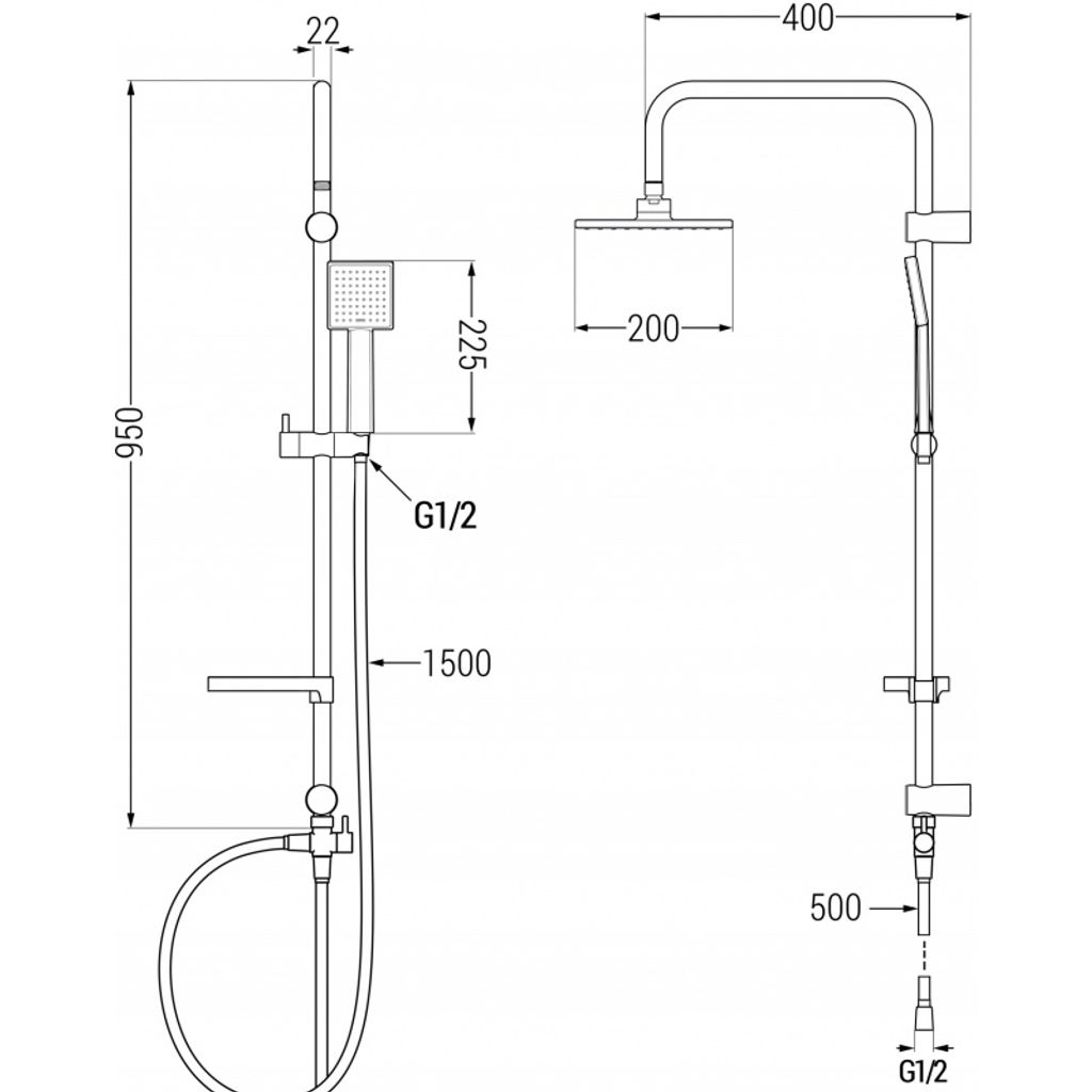 Mexen T45 sprchový stĺp, zlatá - 798454593-50 Obrázok produktu 