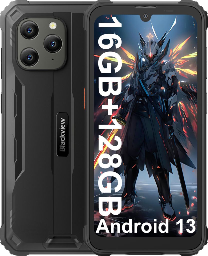 Blackview BV5300 Plus Outdoor Handy (8GB+128GB) Schwarz, Ohne Vertrag, Android 13 Outdoor Smartphone mit IP68/IP69K, 6580mAh Akku, Helio G72 Octa-Core