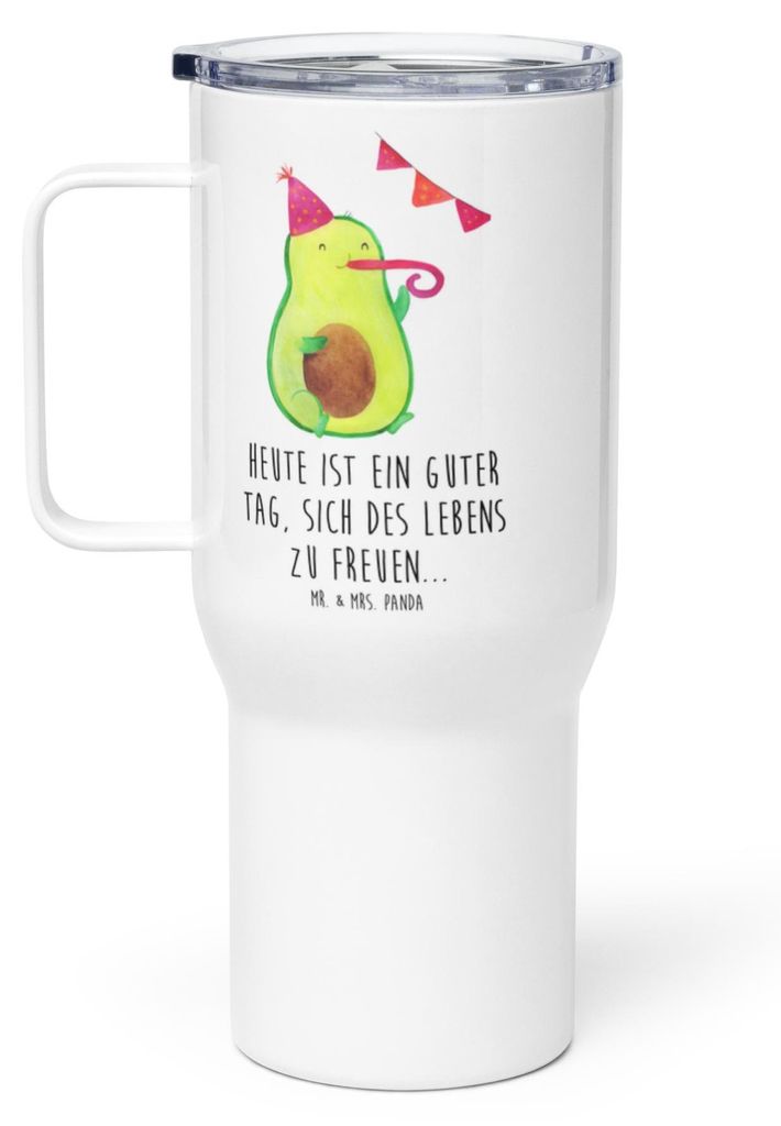 Mr. & Mrs. Panda thermosbecher Avocado Party - Weiß - Geschenk, Teetasse, Geburtstag, Happy Birthday, Teebecher, Thermobecher, Avocados, Kaffee-to...