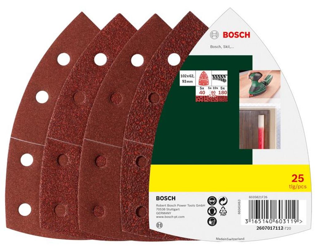 Schleifblatt-Set für Multischleifer, 25-teilig, 11 Löcher, Produktbild 