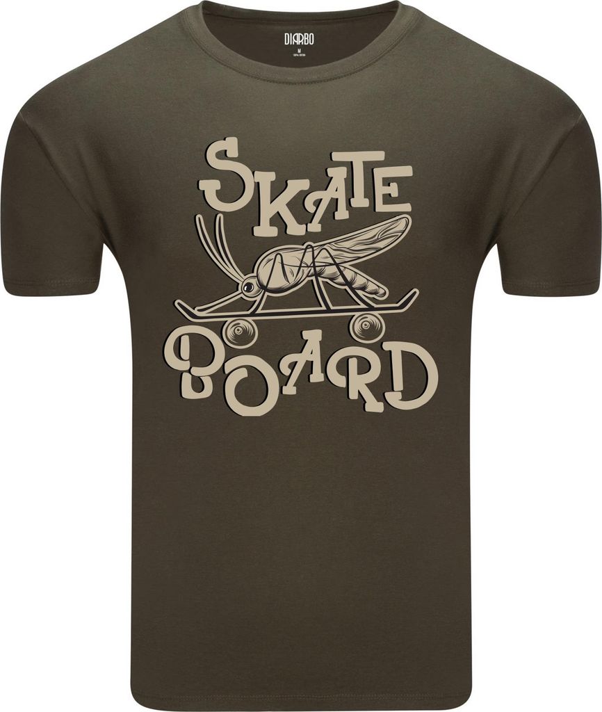 Diarbo Herren T-Shirt mit Lustigem Druck Skate Mosquito Grün Gr.XXL