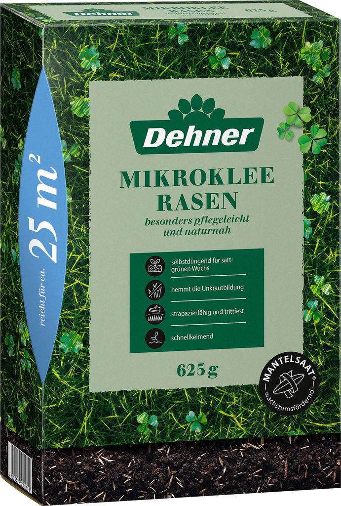 Dehner Saatgut Rasensamen, Mikroklee-Rasen, hochwertige Produktbild 