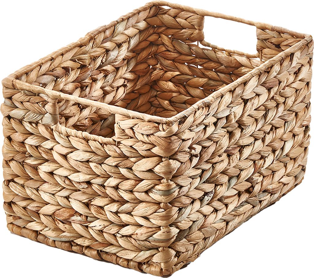Kobolo Aufbewahrungskorb Regalkorb Körbchen Korb – geflochtene Wasserhyazinthe auf Metallrahmen - Wohnzimmer Esszimmer Flur Deko Einrichtung