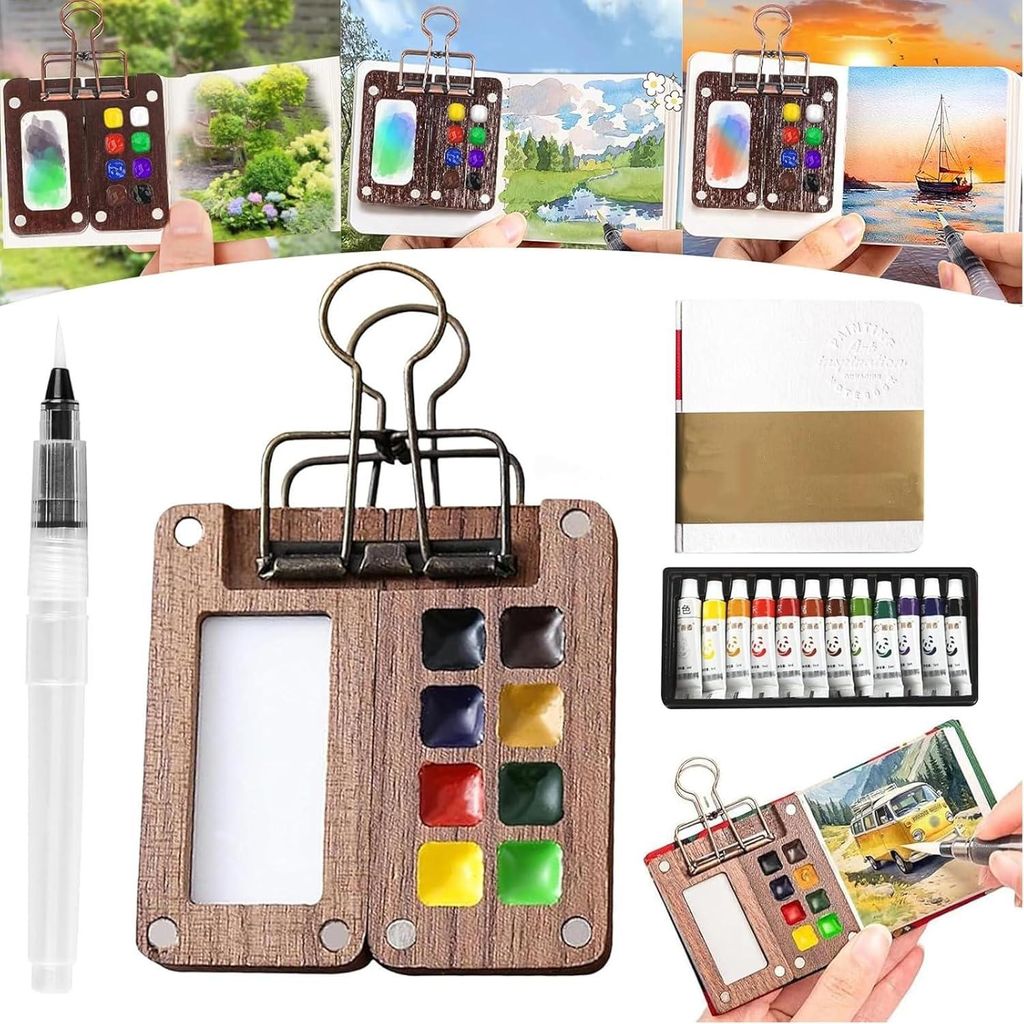 Palette de peinture aquarelle portable - avec 8 Image du produit 