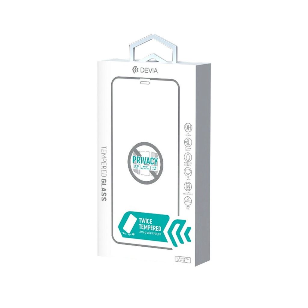 Folie iPhone 12 Mini Devia Glass Real Series Privacy Twice Produktbild 
