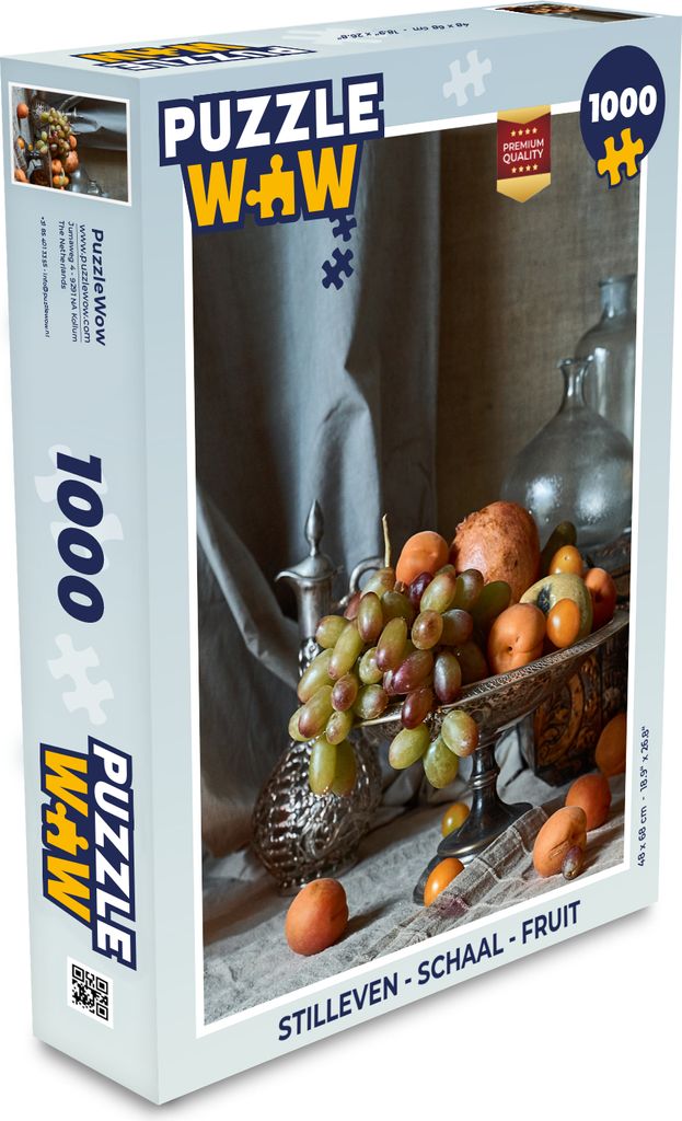 MuchoWow Puzzle 1000 Teile Stilleben - Schale - Obst - Spielzeug - Alt und Jung - Spiele - Puzzeln