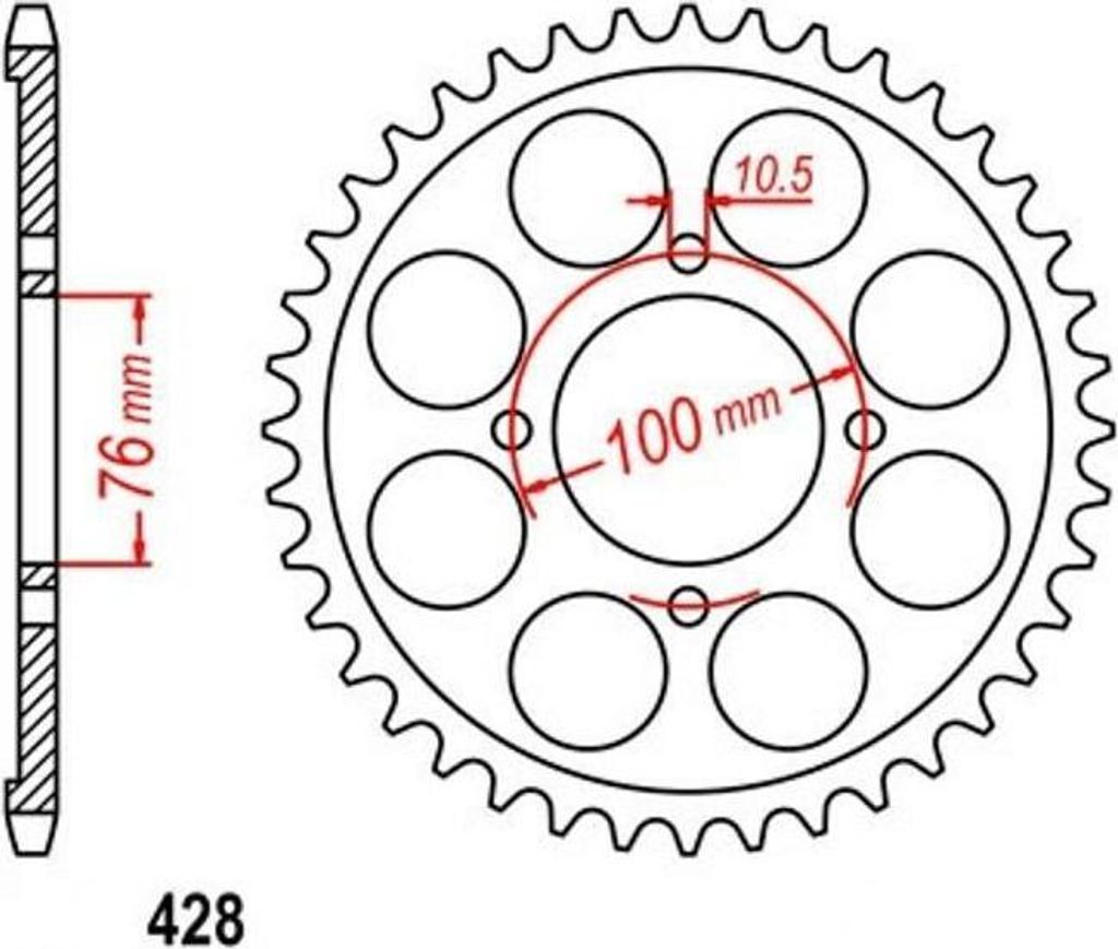 Kettenrad 56 Z Teilung 428 für SUZUKI VL 125 LC Intruder 00-06 Rear sprocket