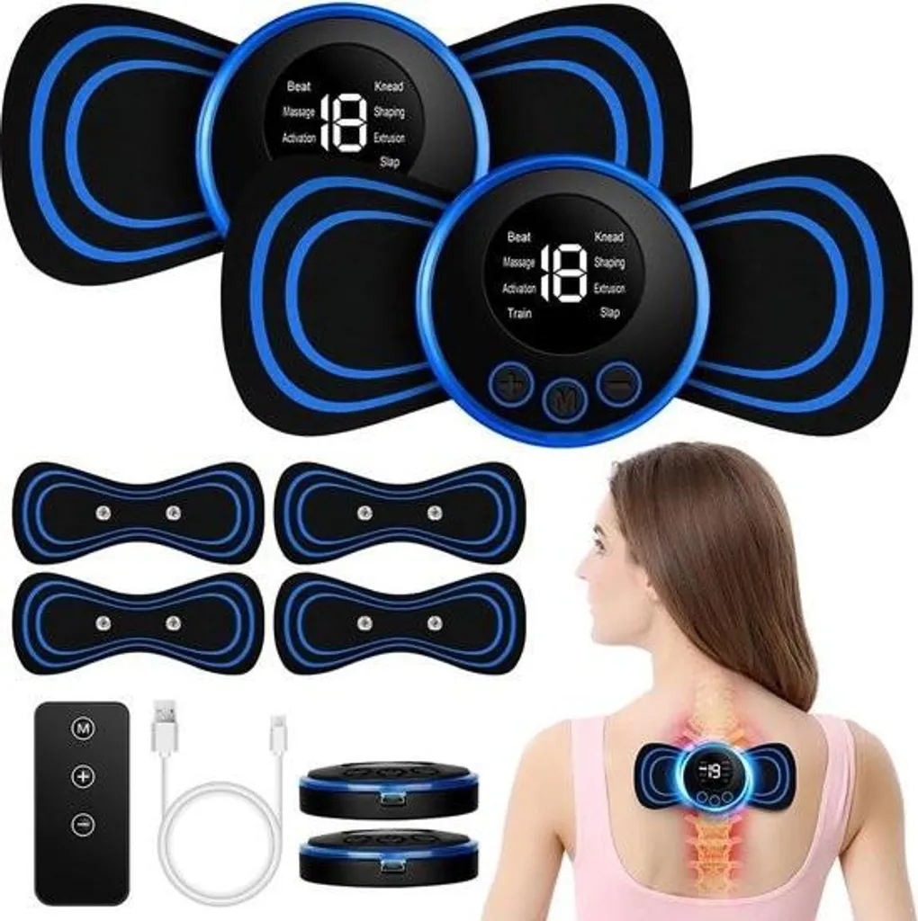 Massaggiatore EMS Cervicale Mini - 19 Livelli Potenza con 4 Pad