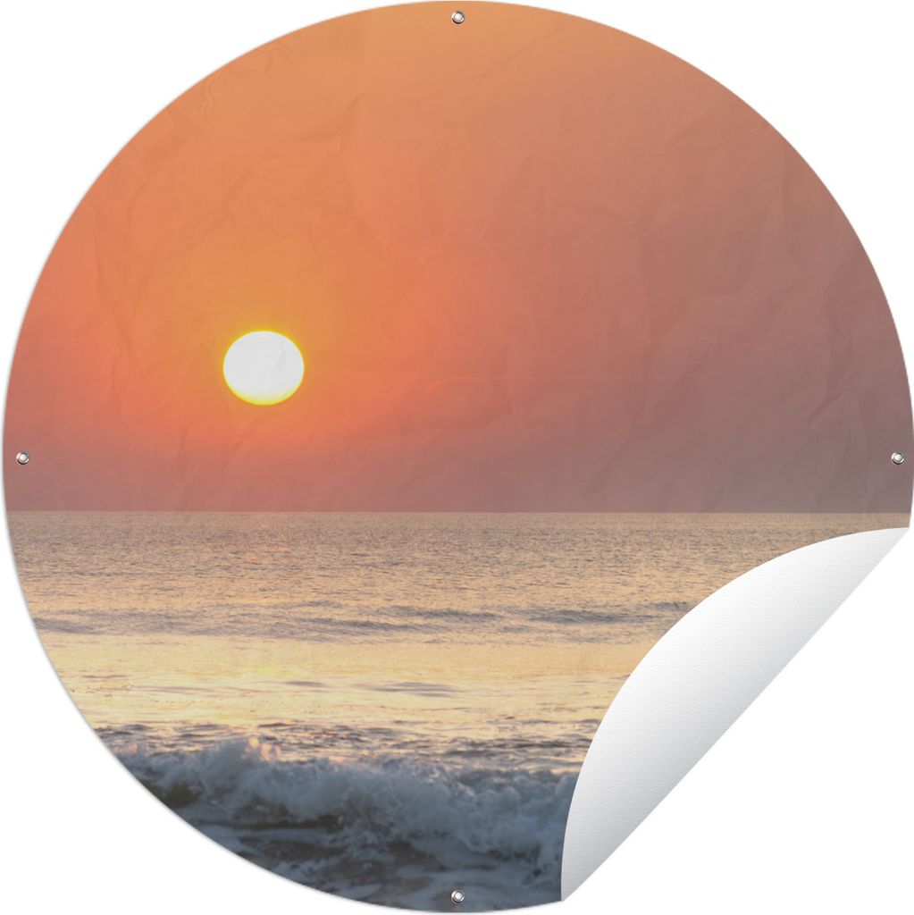 MuchoWow Gartenposter Outdoor-Poster Rund Meer - Surfen - Sonne Ø 150 cm Gartendeko Rundes Poster draußen