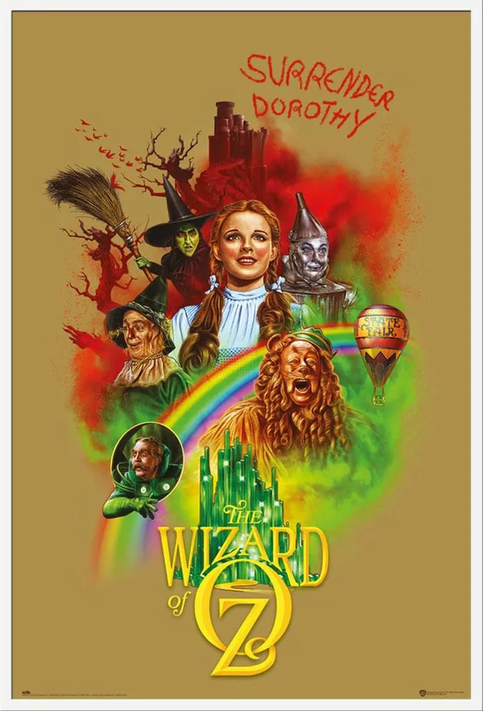 Affiche Magicien d'Oz sous Cadre Shinsuke Blanc et Vitre Acrylique Pro