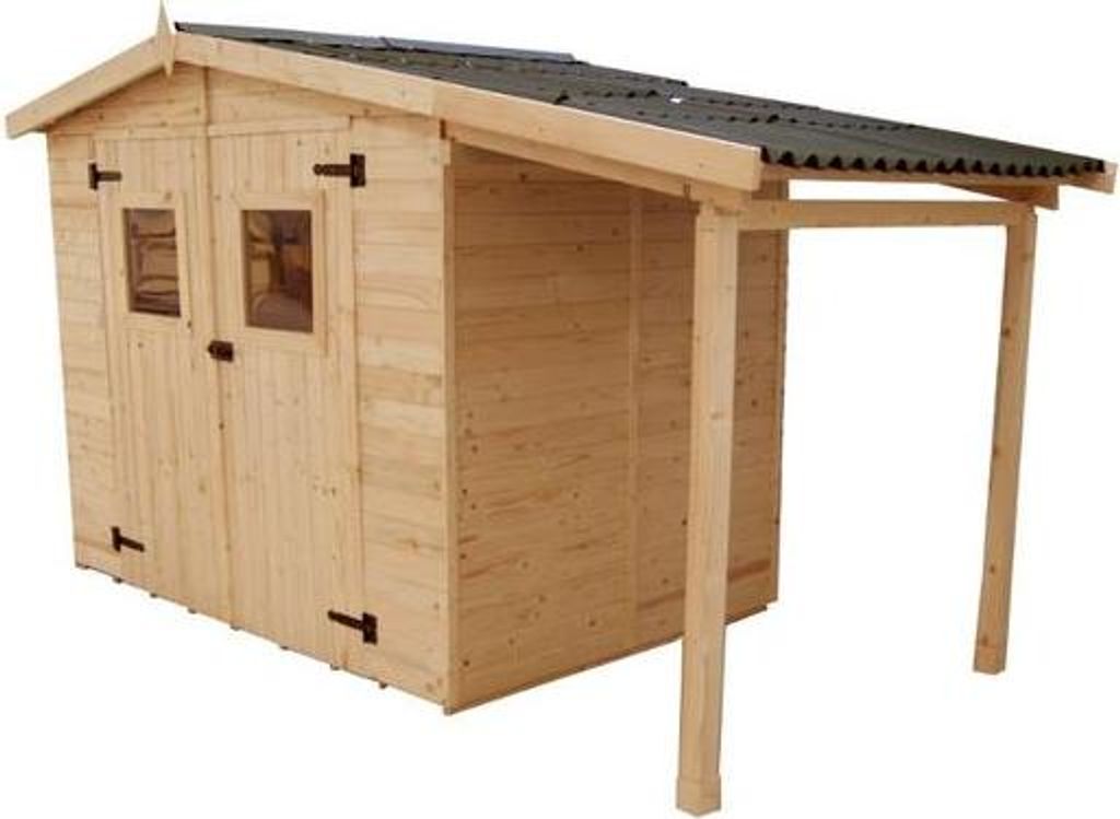 Abri en panneaux 3.70 m² avec plancher et bûcher. - Habrita Image du produit 