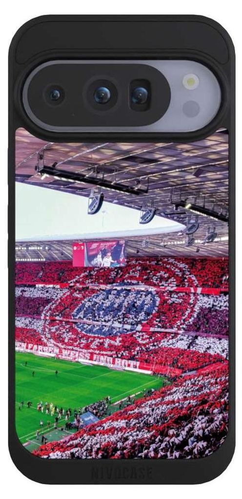 NIVOCASE Handyhülle für Google Pixel 10 Pro Hülle NIVOpure Case Schwarz FC Bayern München FCB Stadion
