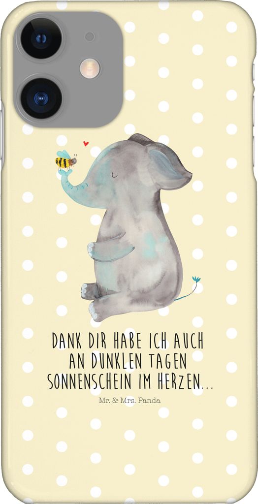 Mr. & Mrs. Panda Iphone 11 Handyhülle Elefant Biene - Gelb Pastell - Geschenk, XR, Cover, Handy Schutzhülle, Gute Laune, Liebesspruch, Heiratsant...