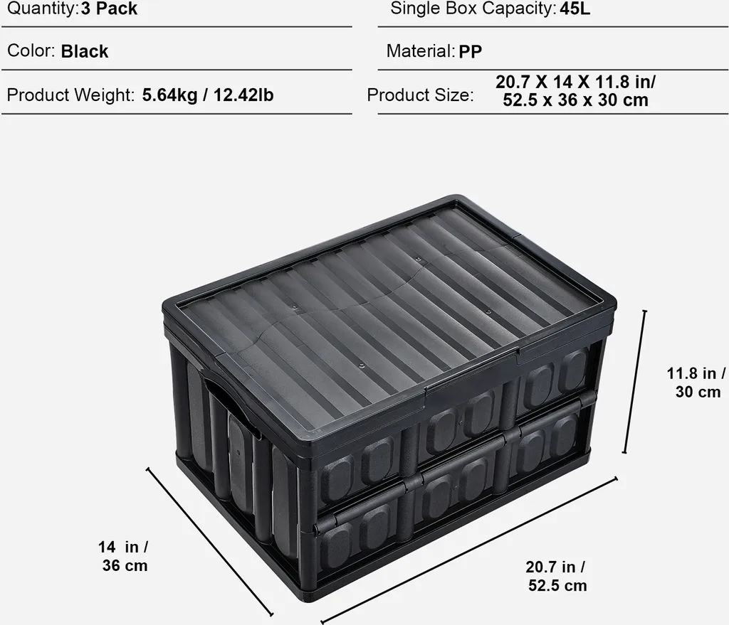 Bac de Stockage Pliable 45L : Solution Gain de Place pour Maison Encombrée - 7