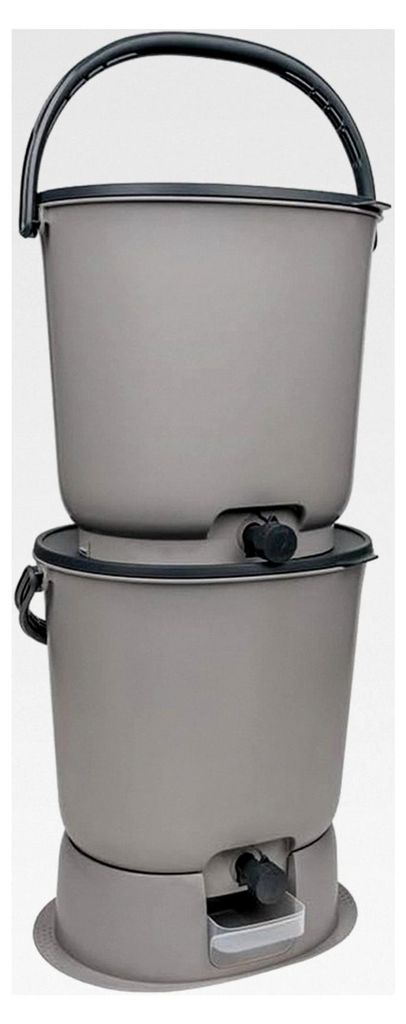 Bokashi Organko Essential Biomülleimer Set (2 x 15,3 Liter) mit Sockel – Komposteimer für Küche und Garten aus recyceltem Kunststoff – Start...