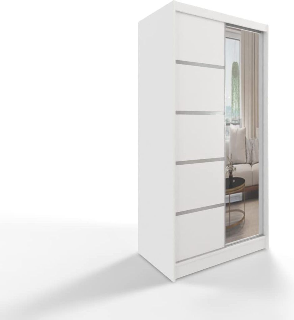 ML Furniture D3 Schiebetüren Kleiderschrank 100 cm mit Produktbild 4